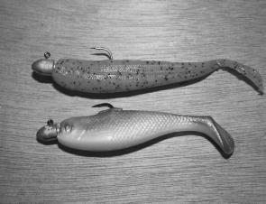 The 4” Minnow and the 3” Pogy from the Berkley Gulp range are dynamite on flathead. 